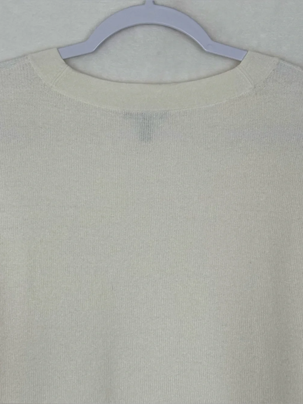Eileen Fisher Organic Linen Boxy Knit Top Ivory S/M
